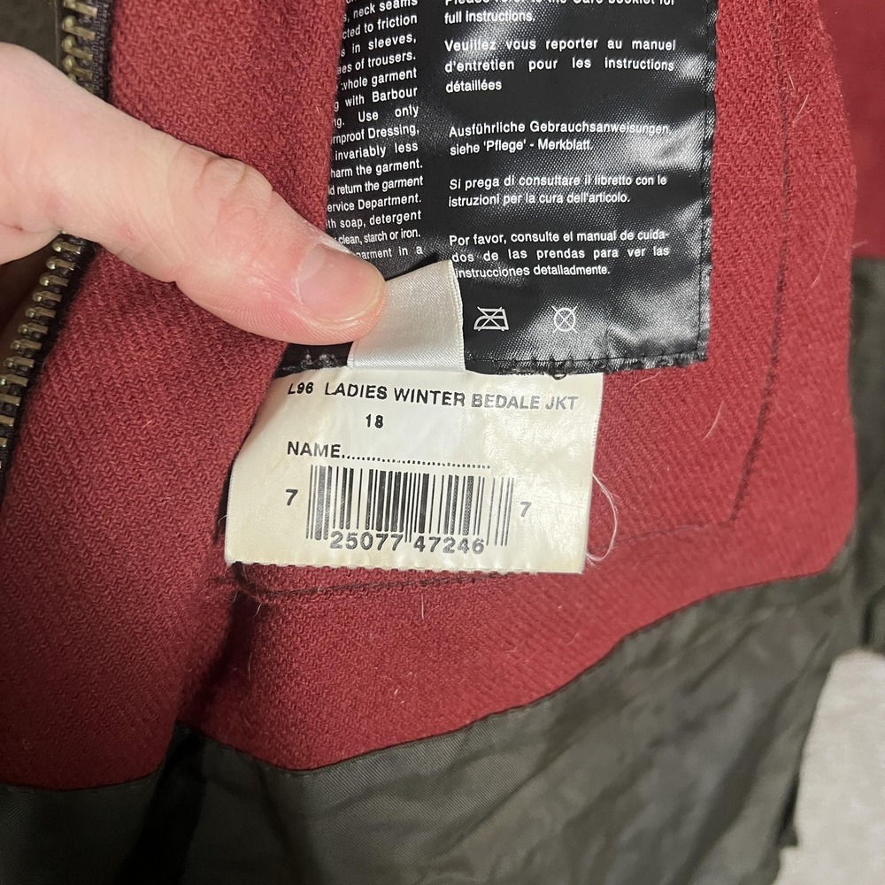 Barbour Ladies Winter Bedale Jacket Womens 18 Brown Waxed‎ Check Fleece Lined - Picture 10 of 15